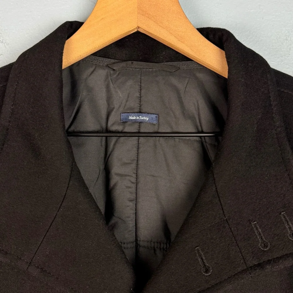 Peter Millar Loro Piana Storm System Coat Men's Medium‎ Black Wool Jacket FLAW